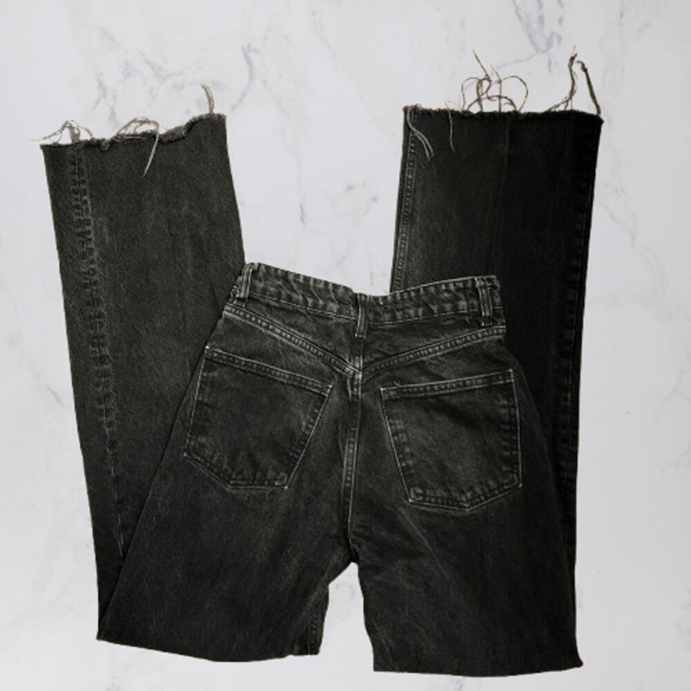 ZARA High Rise Wide Leg Size 4 Raw Hem